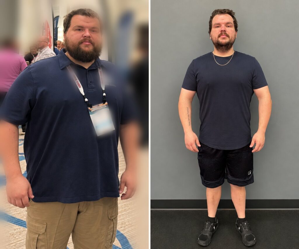 A HASfit client before and after thirteen months of training in San Antonio